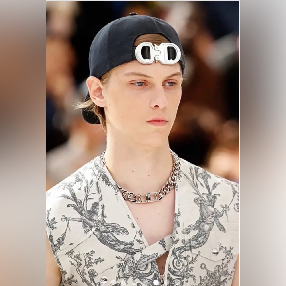 Dior cd homme leather and alyx roller coaster belt canvas baseball hat cap